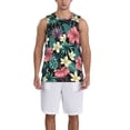 thumbnail image 4 of Gaeub Green Tropical Leaves Men's Mesh Basketball Jersey, Quick-Drying Sleeveless Top S-4XL, Loose Muscle Tank Top -Small, 4 of 9