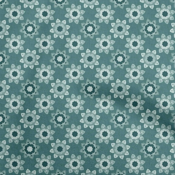 oneOone Polyester Spandex Teal Green Fabric Block Sewing Fabric By The Yard Printed Diy Clothing Sewing Supplies 56 Inch Wide-U8