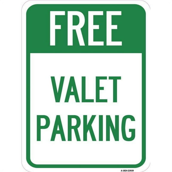 SignMission A-1824-23939 18 x 24 in. Aluminum Sign - Free Valet Parking