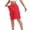 Red #028, variant on Bermuda Shorts for Women Knee Length Casual Wide Leg Drawstring Hiking Work Summer Cargo Shorts with Pockets, S