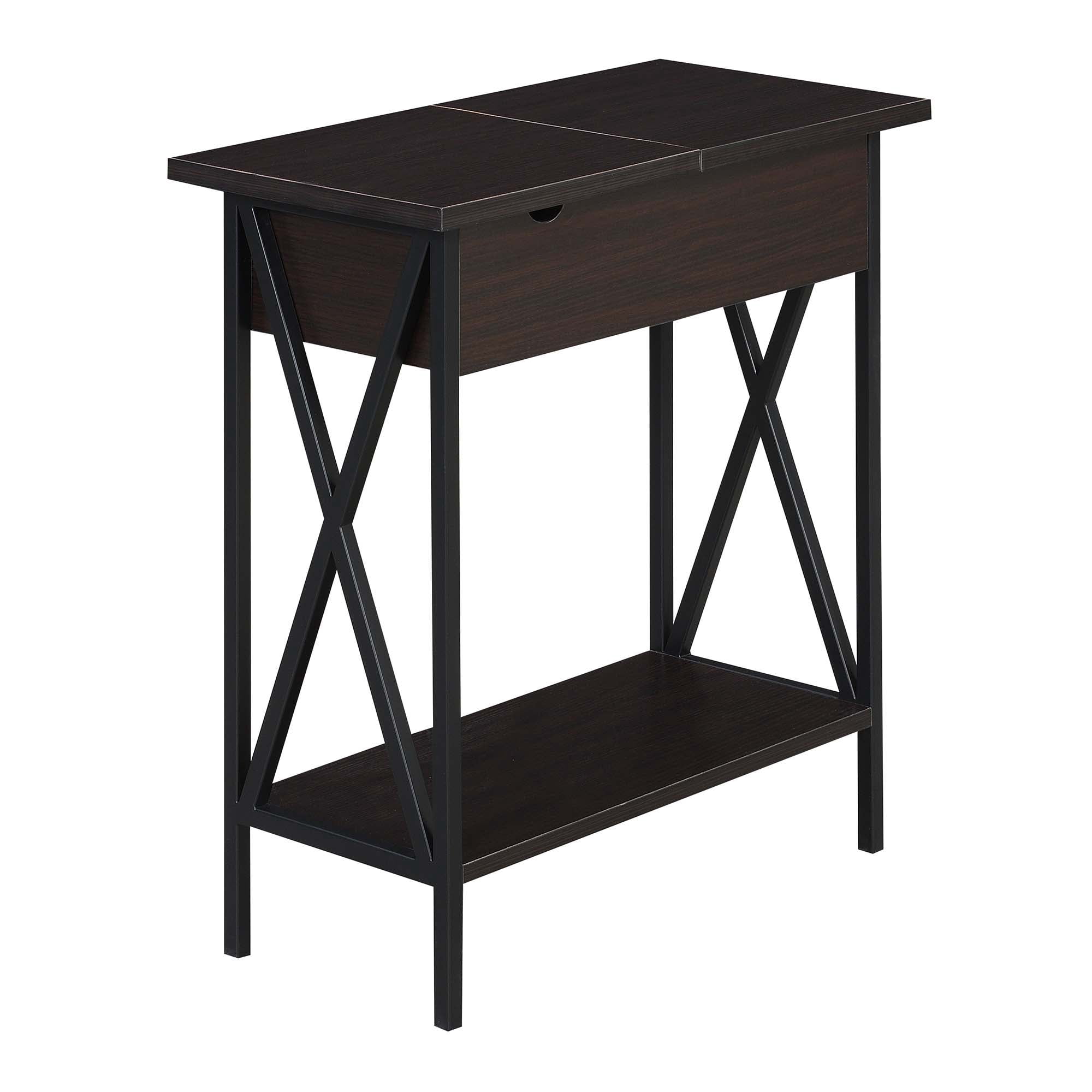 Convenience Concepts Tucson Flip Top End Table with Charging Station, Multiple Finishes