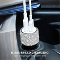 thumbnail image 4 of Cargador de coche USB dual, adaptador de coche con cristales brillantes y brillantes para carga rápida, decoración para iPhone Xs Max XR X 8 7 Plus, iPad Pro/Air 2/Mini, S, 4 of 5
