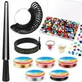 thumbnail image 2 of POINTERTECK Ring Making Kit  Ring Size Measuring Tools with Ring Mandrel  Ring Sizer Gauge  Finger Size Gauge  Jewelry Wire and Crystal Stone Beads for Jewelry Making, 2 of 8
