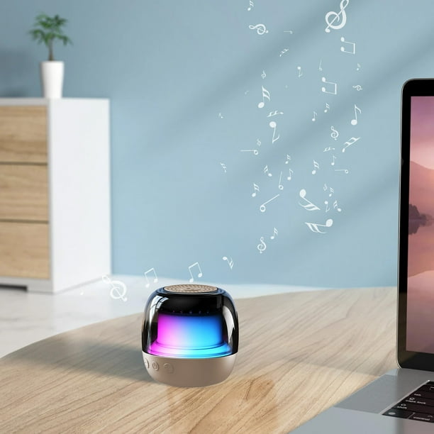 Altavoz Bluetooth, altavoz Bluetooth con giroscopio de audio, altavoz Bluetooth portátil con luz ambiental RGB, altavoz Bluetooth de alta belleza para exteriores, subwoofer de plástico.