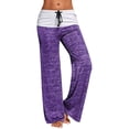 thumbnail image 3 of Pantalones de yoga Pantalones deportivos de pierna ancha para mujer Pantalones de exterior de secado rápido, Morado, S sidaley AP001584-16, 3 of 7