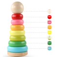 thumbnail image 1 of Juguete de apilamiento de de para Los mejores regalos de cumple para de 3 Niño Juguetes de niño Rainbow Juguete de apilamiento de Apilador perfke Anillos apilables Rainbow Tower, 1 of 9