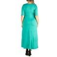 thumbnail image 2 of 24seven Comfort Apparel Plus Size Elbow Length Sleeve Maxi Dress, 2 of 4