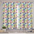 thumbnail image 2 of Ambesonne Colorful Valance & Curtain, Wild Dinosaur Cartoon, 55"x36", Multicolor, 2 of 6