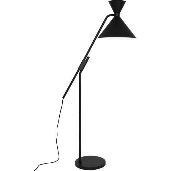 Modern Matte Black Hourglass Floor Lamp - Stylish Srkashlteni Collection with Full Range Dimmer - 63 Height, E26 Socket, UL Listed