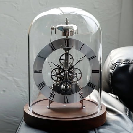 Black Walnut Wood Smart Night Light & Alarm Clock - Voice Activated LED Bedside Lamp, Retro Mechanical Design with Warm Lighting, Ideal Home Decor Gift,Silver