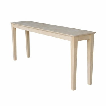 International Concepts 72" Extended Length Wood Shaker Console Table Unfinished