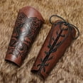thumbnail image 5 of Embossed Arm Bracers Retro Leather Gauntlets Guards for and LARP Events, 5 of 9