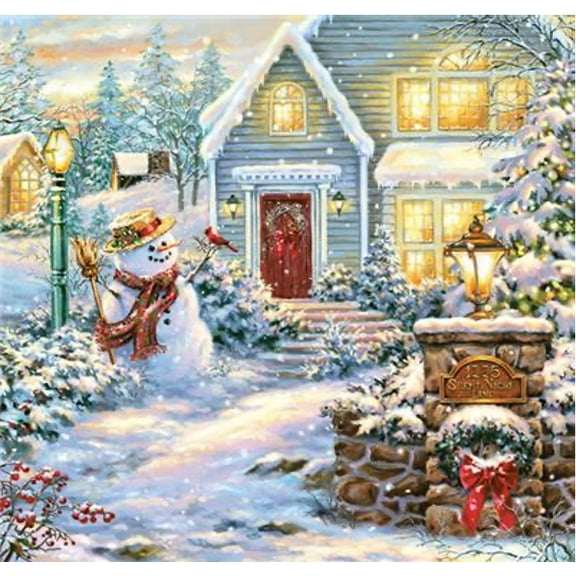 Snowman Napkins CHRISTMAS EVENING 40pcs Christmas Paper Luncheon Napkins, Christmas Landscape Napkins, Christmas Paper Napkins for Decoupage