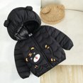 thumbnail image 5 of Spazoro Toddler Girls Hooded Puffer Jacket, Zip Up Animal Print Long Sleeve Soft Lightweight Warm Winter Outerwear for Little Girls Black Size 5-6, 5 of 9