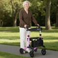 thumbnail image 3 of MaxKare Déambulateur à Roulettes avec Roues Tout-Terrain de 8”, Poignée Réglable à 8 Niveaux, Déambulateur Pliable pour Aînés avec Siège et Dossier, jusqu'à 300 Lb, Violet, 3 of 11