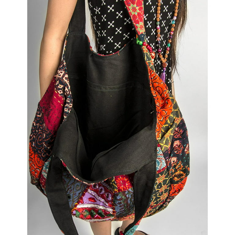 Boho Bag, Bags, Vintage Indian Sequined Embroidered Boho Bag Multicolored