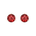 thumbnail image 3 of 14K Solid Gold Screw Back Stud Earrings for Women | 2 cttw Round Cut Natural Garnet | Rose Gold, 3 of 5