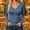 Blue, variant on Women's V-Neck Ribbed Knit Long Sleeve Top with Slim Contoured Fit, Soft Stretch Solid Color Casual Pullover for Fall Winter Work and Layering