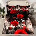 thumbnail image 2 of Feelyou Romantic Rose Floral Bed Sheets, Cartoon Butterfly King Sheets, Valentine's Day Theme Sheet Set, Ultra Soft Bedroom Decor, 4pcs, 2 of 7