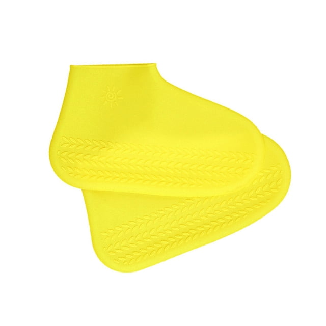 Wosthever Cubierta de zapatos Protector de zapatos impermeable de silicona Cubrezapatos antideslizantes resistentes al desgaste, Amarillo, S Type2 NO2