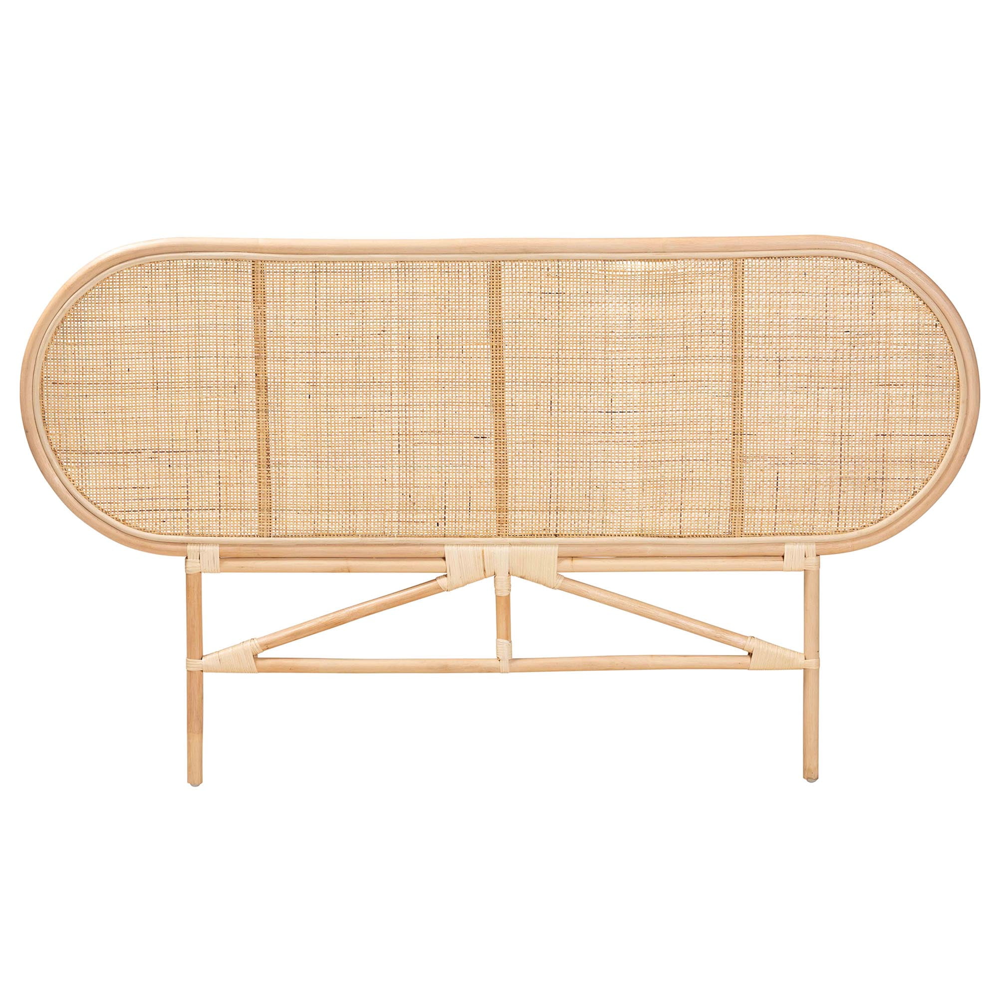 bali & pari Reegan Rattan BOHO Headboard, Queen Size, Natural Brown