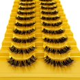 thumbnail image 3 of Pestañas de visón 8D/3D, tiras rusas con banda transparente, se parecen a extensiones de pestañas, tiras de pestañas rizadas en D, paquete de 10 pares, 3 of 4