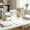 White, variant on PLPPYFS Freestanding L-Shaped Metal Desktop Pegboard Organizer, Matte White Hole Display Message Board, No Drill Tabletop Peg Board for Office Desk Study Vanity Makeup Photo Note Display Decor