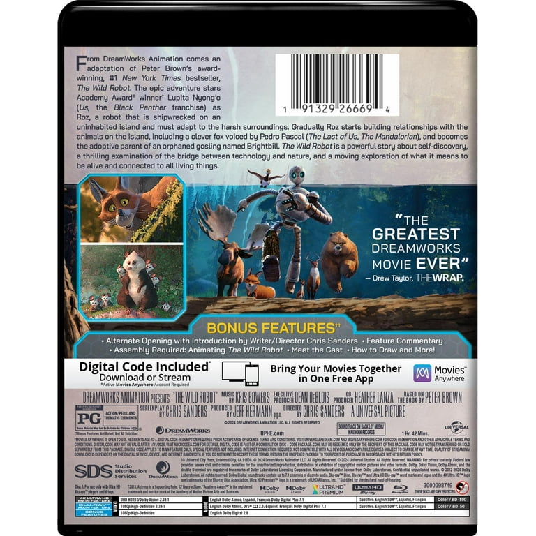 The Wild Robot, 4K Ultra HD + Blu-ray + Digital Copy, Family