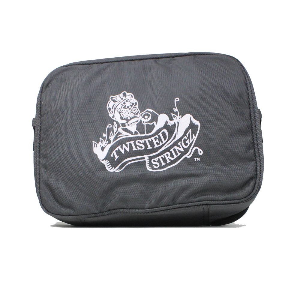 Twisted Stringz Deluxe Yo-Yo Bag - YoYo Carry Case - Holds 12 Yo-Yos- Triple Stitch Shoulder Strap - Double Graphics (Gun Metal Gray)