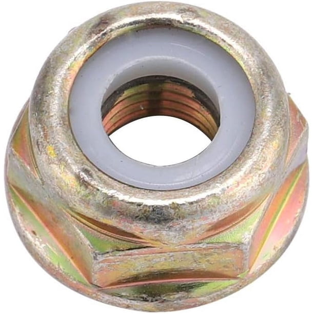 Cuchillas para recortadora de tuercas Tuerca con brida M10, Tuerca de metal M10X1.25 Tuercas de cuchilla con rosca izquierda Reemplazos universales, Accesorios para cortadoras de hilo (Oro) (A)