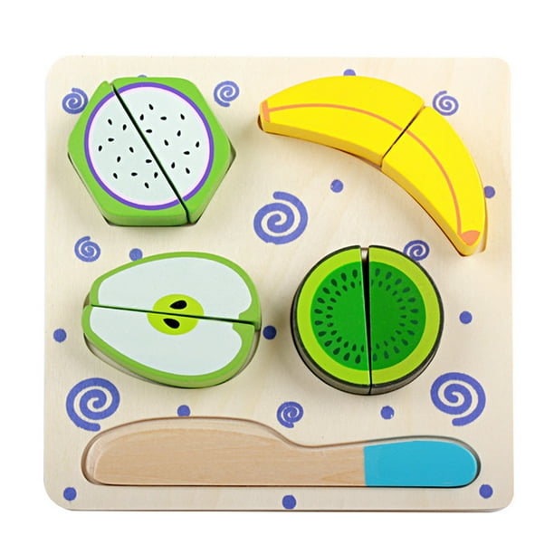 Woode Cut Toy Frutas Verduras Postre Niños Cocina Juguete Alimentos Pretend Play Puzzle Educativo Niños sidaley WJ4043-01B