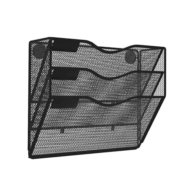 Soporte magnético para archivos de 3 niveles, sin taladrar, sin montaje, organizador de revistas, gabinetes, carpeta de correo para refrigerador, oficina