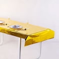 thumbnail image 2 of BalsaCircle 40" x 90" Gold Metallic Rectangular Disposable Plastic Tablecloth Tables, 2 of 7