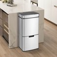 thumbnail image 3 of Costway 19 Gal Kitchen Trash Can with Soft Closing Lid & Stay-open Design Inner Buckets Silver, 3 of 9