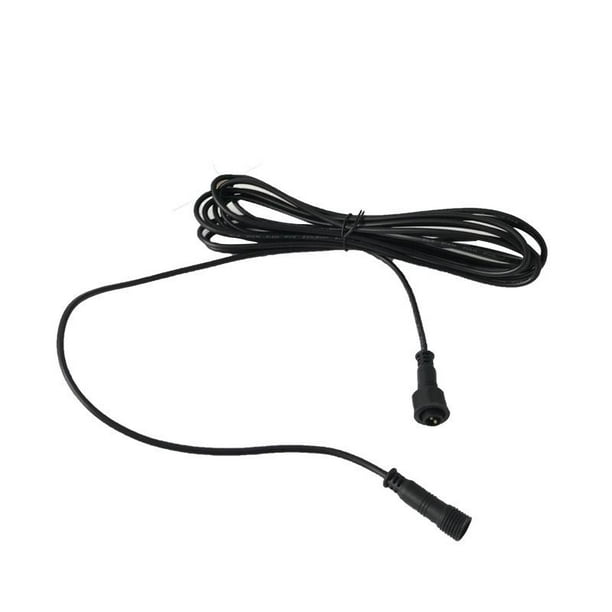 Cables de extensión de luz para patio de 2 pines con conector macho y hembra, 5 m/16,4 pies, resistente al agua IP67, fácil de usar, PVC retardante de llama, para iluminación de jardín