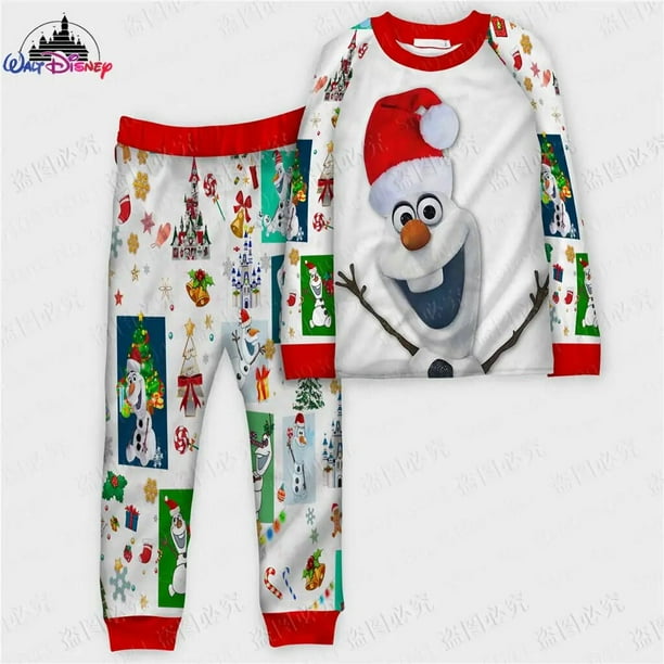 Disney-Conjunto de pijamas para padres e hijos, traje de alta calidad con estampado 3D de la serie de Navidad Olaf Frozen US, 2022