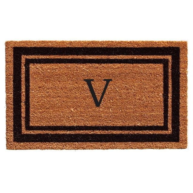Calloway Mills 152962436W 24 x 36 in. Black Border Monogram Rectangular Doormat, Natural - Letter W