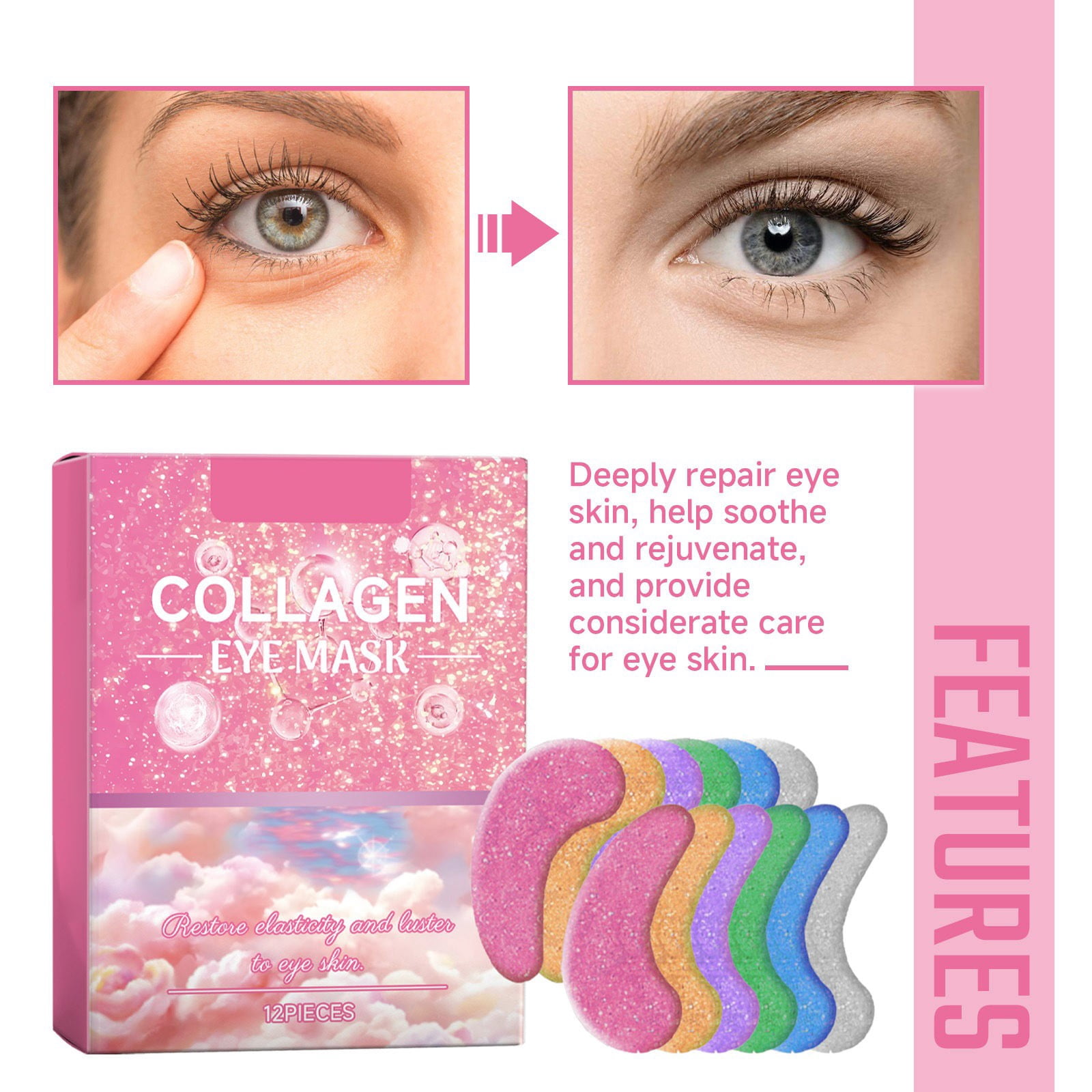 Cold Eye Compress for Puffy Eyes Eye Warmer Beauty Skin Care under Eye Gel Pads Cool Sculpting compatible with Machine Revitalize Silicone Sheets Eye Gloss Makeup Party Cold Globes for