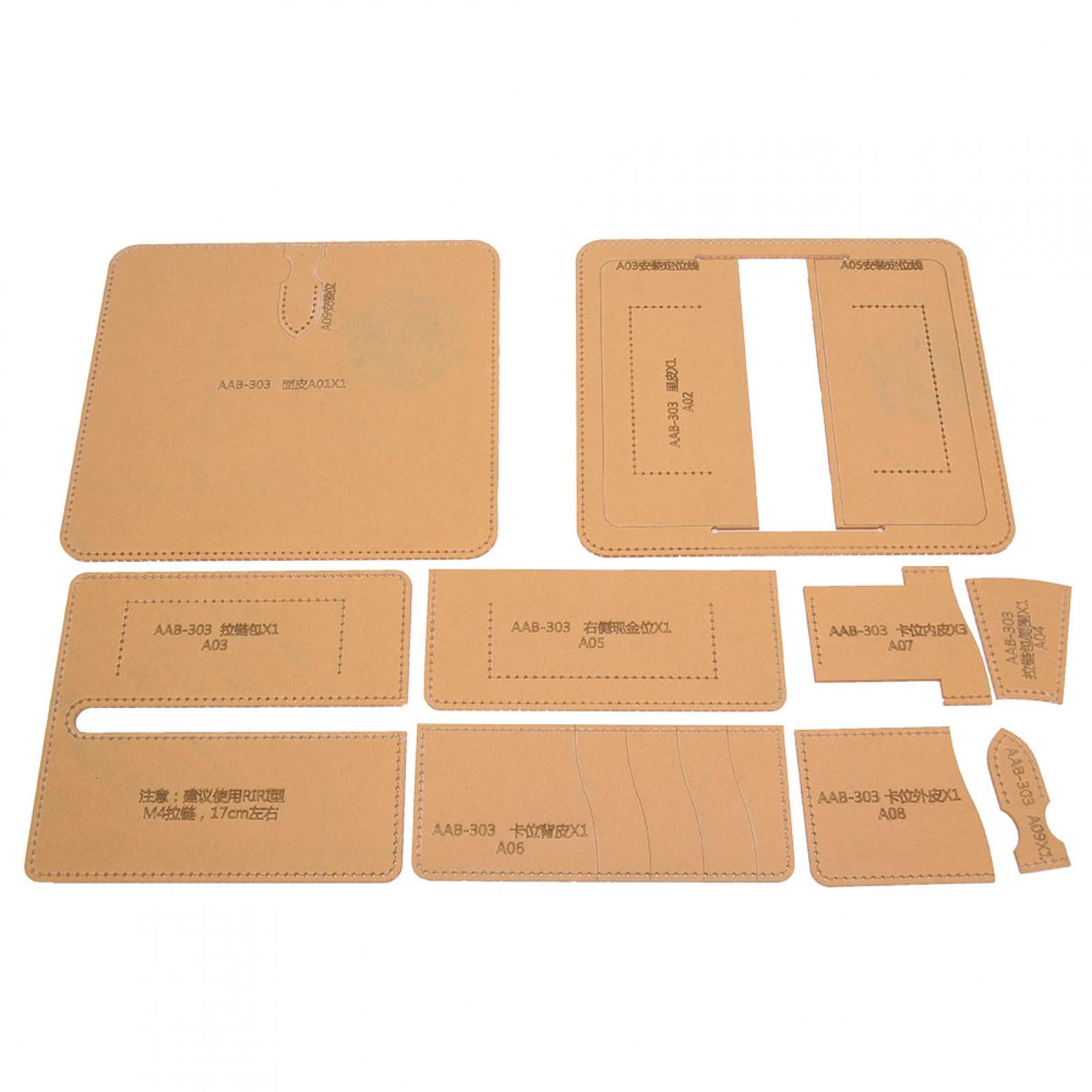 Nieyigj Clear Acrylic Leathercraft Template Stencil Kit Handcraft Wallet Purse Making Pattern DIY Leather Craft Tool, 8.66 inches / 22 cm (AAB-303)