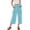 Light Blue(NEW&HOT), variant on ZHYou No Boundarie Womens Wide Leg Capri Pants High Waisted Drawstring Elastic Waist with Pockets Contrast Stripe Loose Fit Casual Summer Cropped Trousers Army Green Size XL
