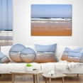 thumbnail image 3 of Designart Beautiful Sea and Beach Ashdod Israel - Seashore Throw Pillow - 18x18, 3 of 4