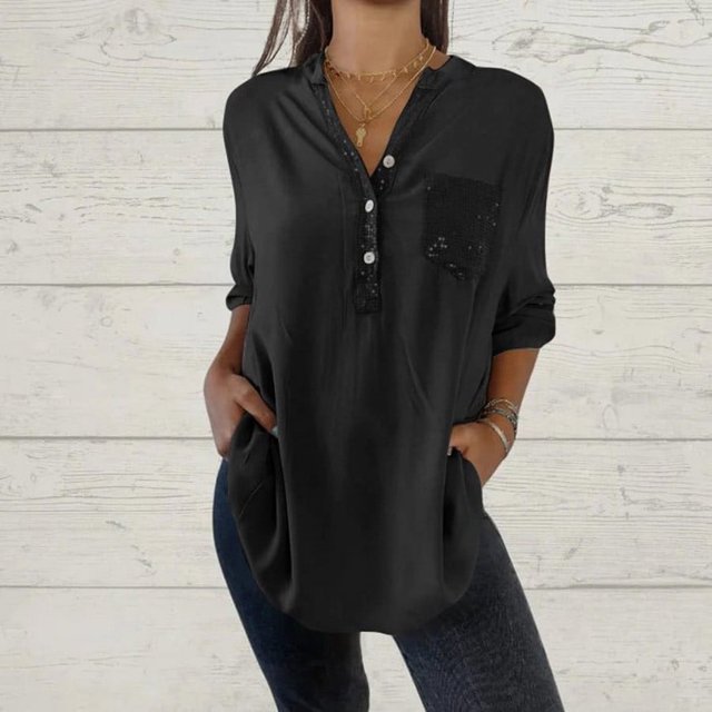 Deals of the Week Cagogo Womens Summer Tops Tunic Tops Clearance Under $5 Loose Fit Short Sleeve T Shirts Solid Color Plus Size Button Down V Neck Business Work Shirts Mother Day Gifts