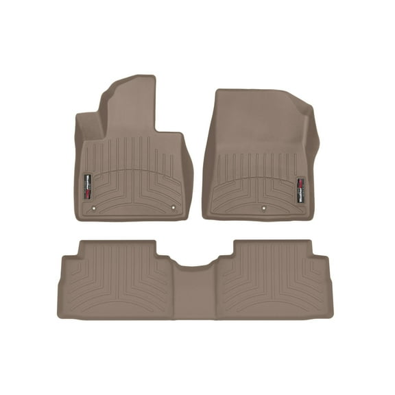 WeatherTech Custom Fit FloorLiners compatible with 2021-2023 Hyundai Santa Fe - 1st & 2nd Row, Tan