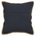 thumbnail image 4 of Ox Bay Ringo 20" x 20" Navy/White Jute Bordered Striped Cotton Adult Decorative Throw Pillow Cover, 4 of 11