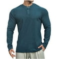 thumbnail image 1 of fatyb Mens Long Sleeve Thermal Tops Button Neck Casual T Shirts for Men Warm Solid Color Comfortable Tee, 1 of 3