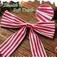 thumbnail image 3 of Yexmas 24pcs Striped Velvet Christmas Bows, Xmas Ribbon Bows Ornaments for Christmas Tree, Gift Wrapping,Crafts,Party, Wreath Garland Holiday Decor, 3 of 7
