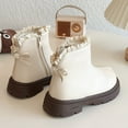 thumbnail image 6 of CAICJ98 Little Girls Ankle Boots Winter Round Toe Zipper Chunky Chelsea Boots Low Heel Dress Booties Slip On Boots Toddler Girl (Toddler/Little Kid/Big Kid),10, 6 of 8