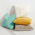 thumbnail image 6 of decorUhome Pack of 2 Faux Fur Plush Throw Pillow Covers 20x20, Soft Fluffy Striped Decorative Couch Pillow Covers , Teal, 6 of 10