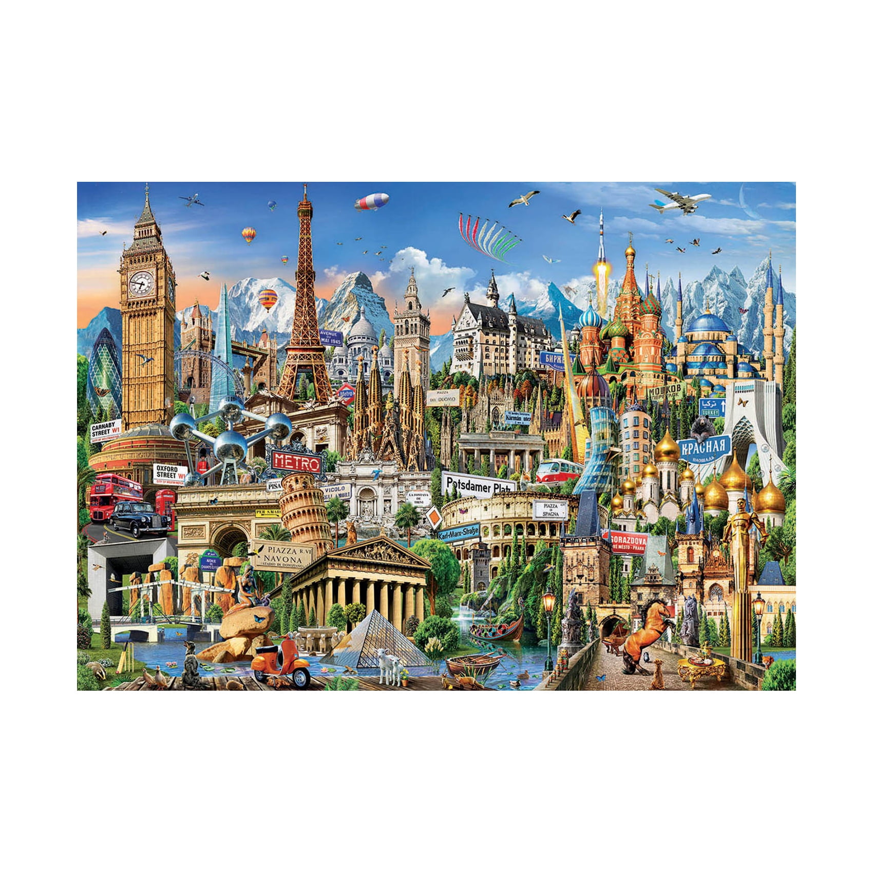 Educa Borrs 17697 Symbole Von Europa Educa Borras Europe Landmarks 2000 Piece Jigsaw Puzzle, Multi