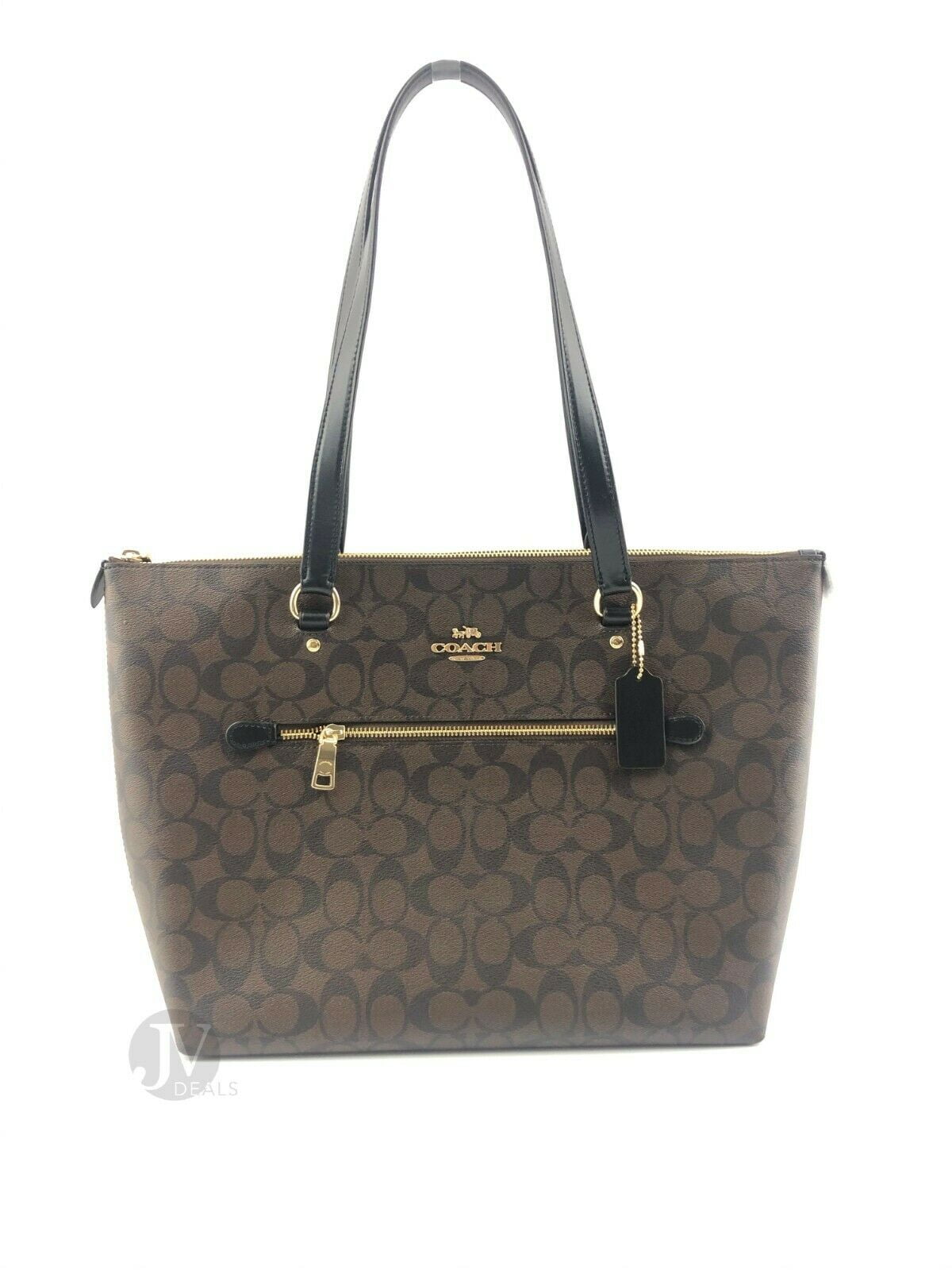 Coach (F79608 F79609) Signature Coated Canvas and Leather Gallery Tote ...